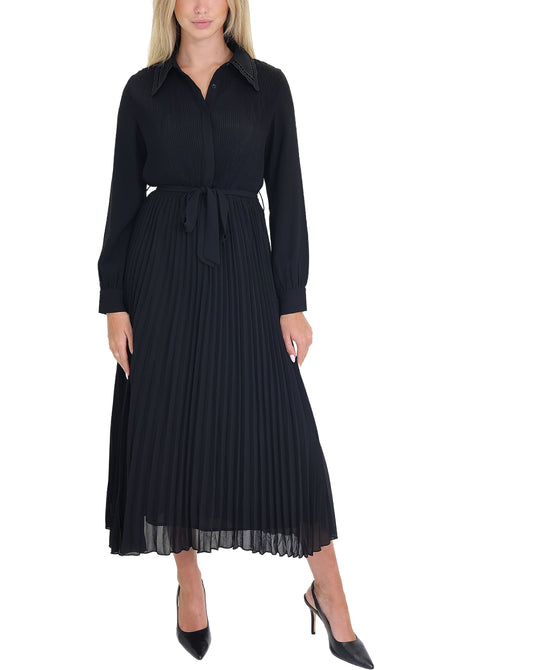 Pleated Hem Midi Dress view