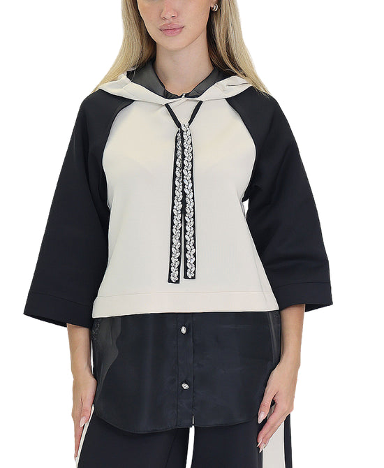 Scuba Hoodie w/ Blouse Underlay view