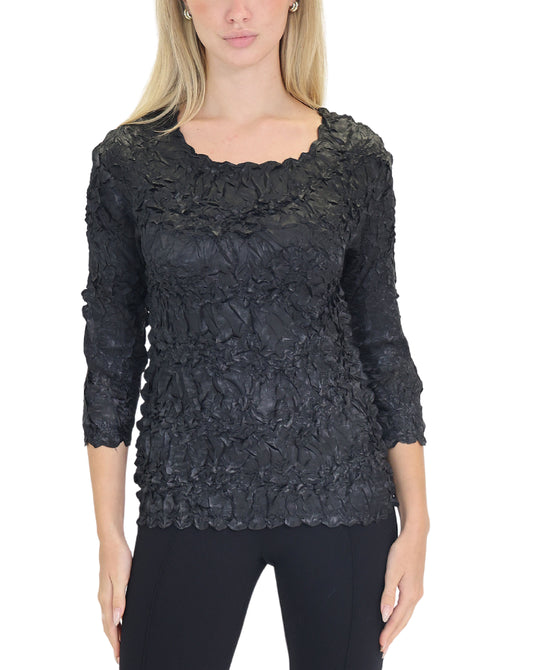 3/4 Sleeve Crinkle Blouse view