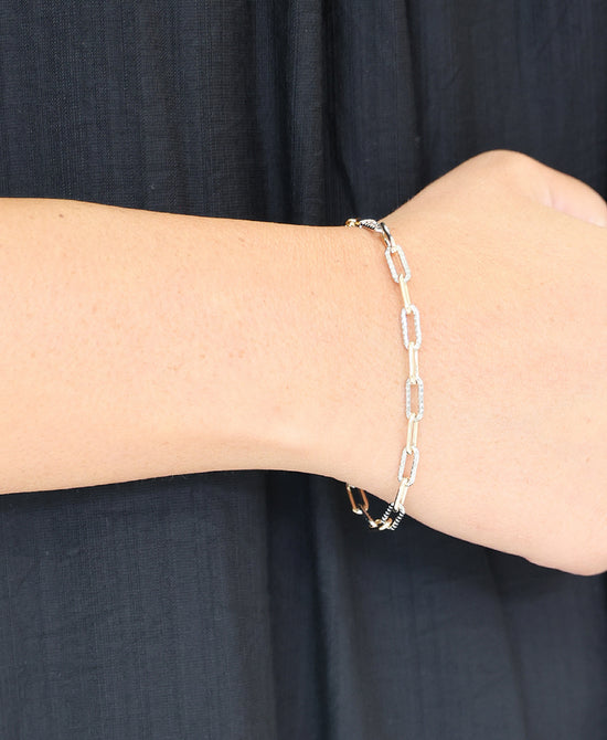 Two Tone Paperclip Bracelet view 