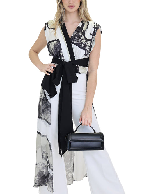 Long Printed Vest view 