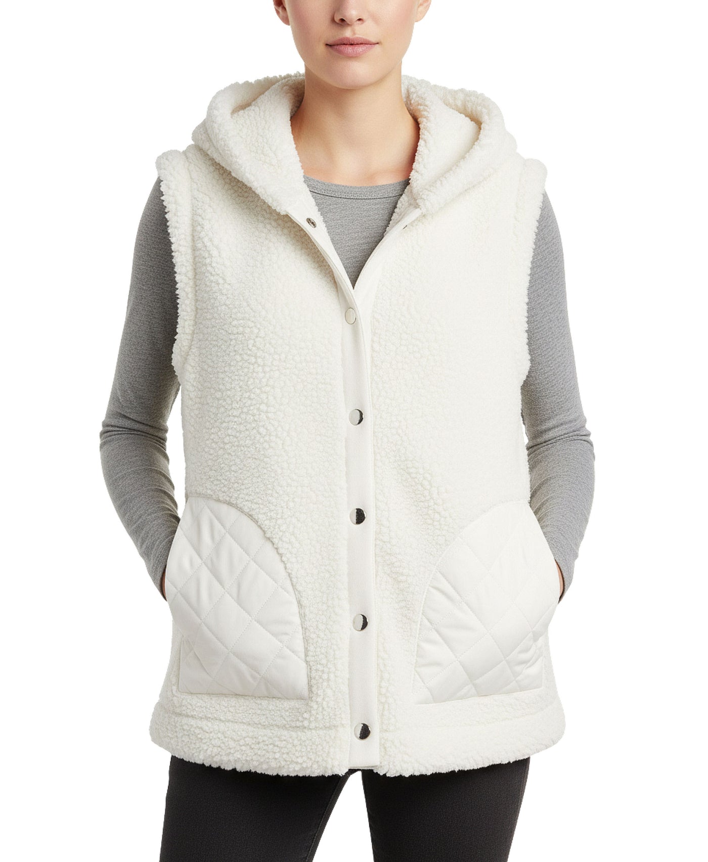 Sherpa Hoodie Vest view 1