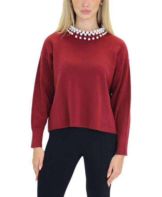 Sweater w/ Pearl Trim view
