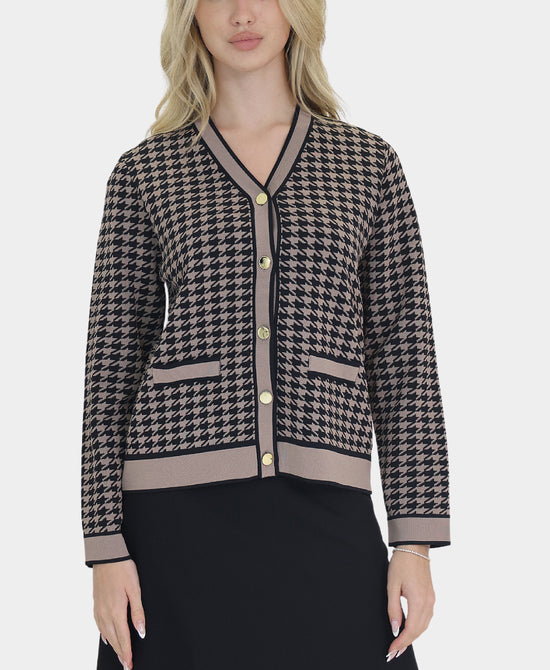 Houndstooth Cardigan Sweater view