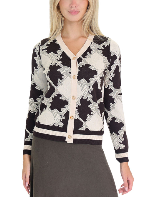 Cardigan Sweater w/ Silver Lurex view