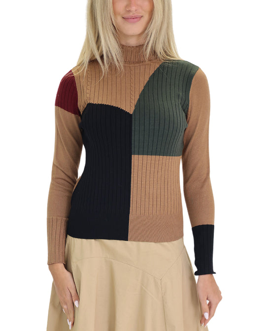 Colorblock Turtleneck Sweater view