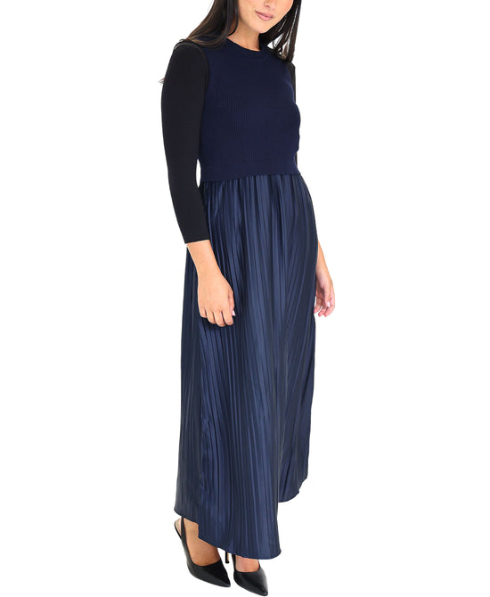 Knit Pleated Midi Dress view