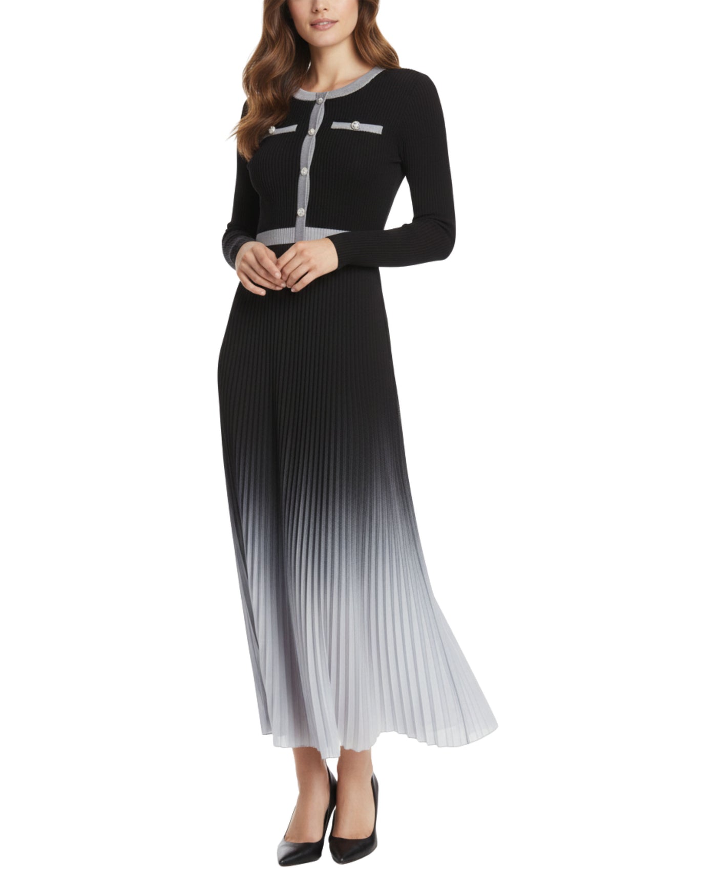 Plisse Dip Dye Maxi Dress view 1