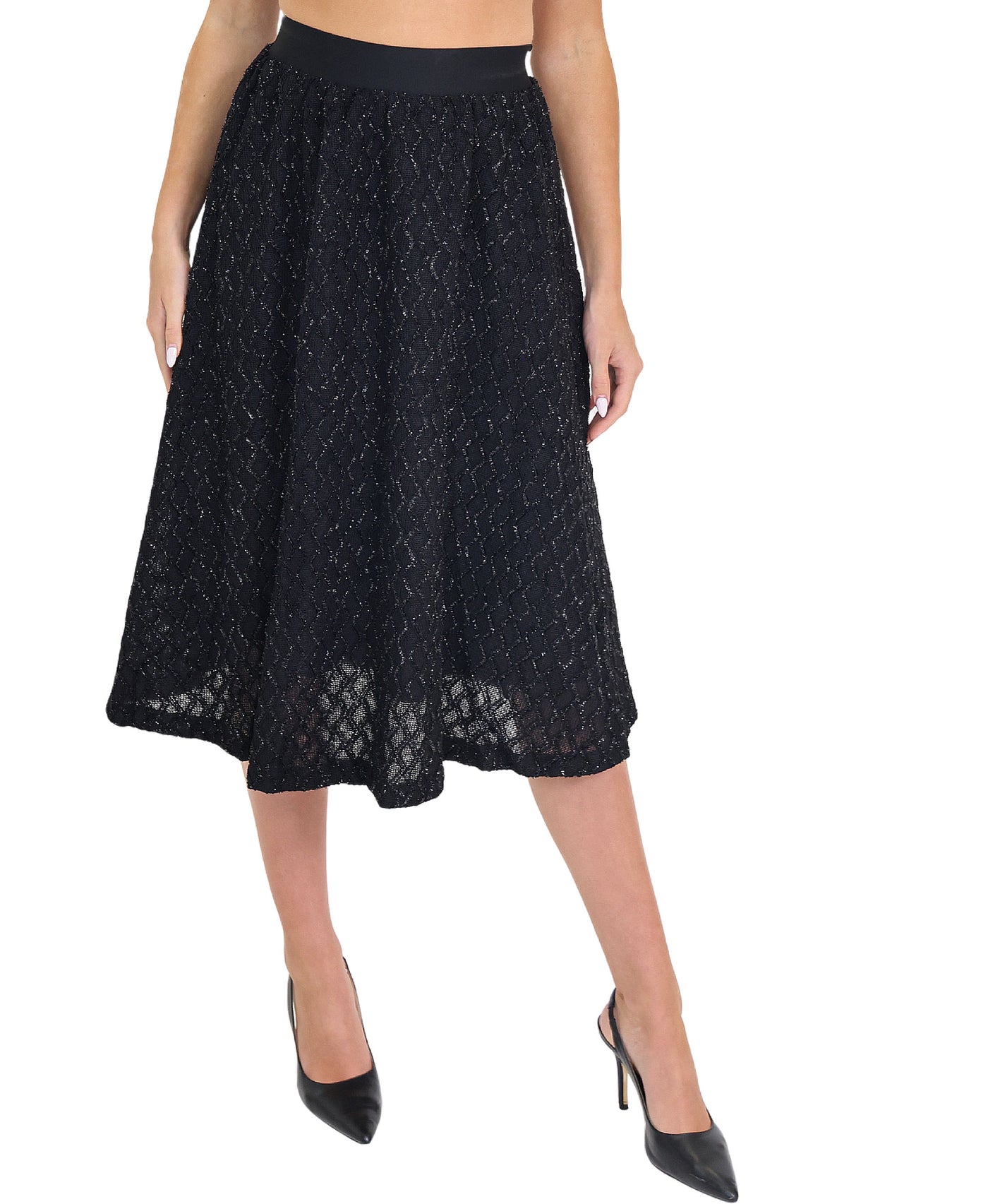 Textured Shimmer Midi Skirt view 1