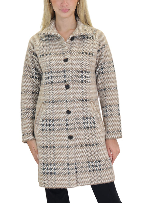 Faux Fur Plaid Coat view