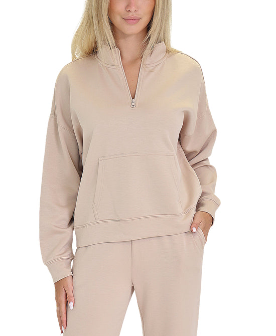 Cloud Fleece Quarter Zip Top view 