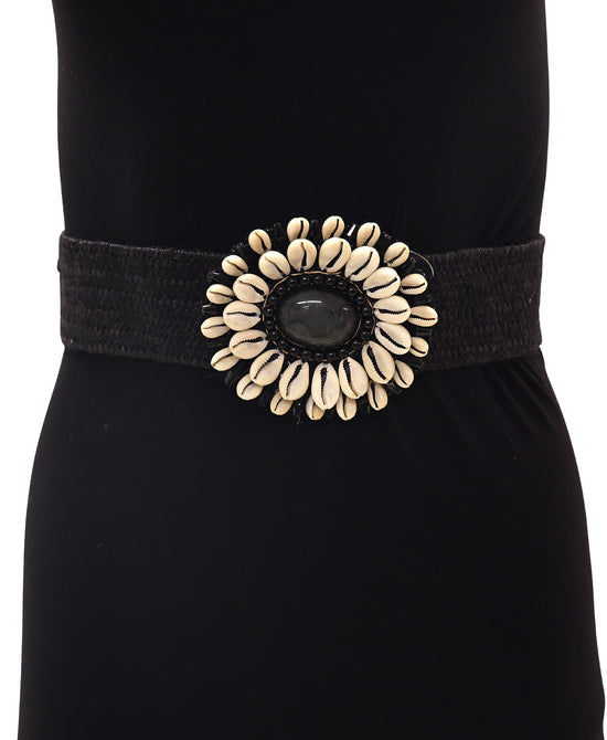 Round Seashell Buckle Stretch Belt view