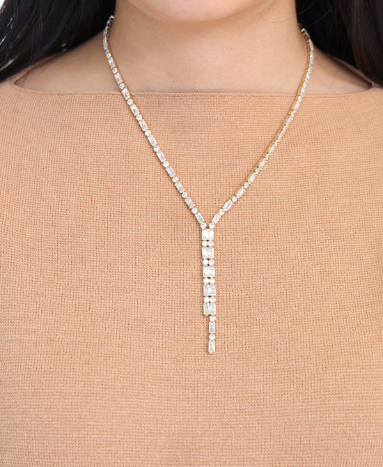Genuine Crystal "Y" Necklace view 