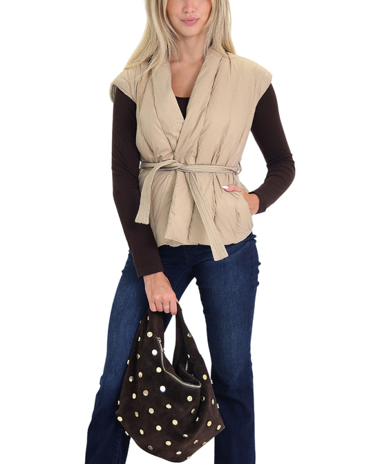 Down Puffer & Knit Combo Vest view