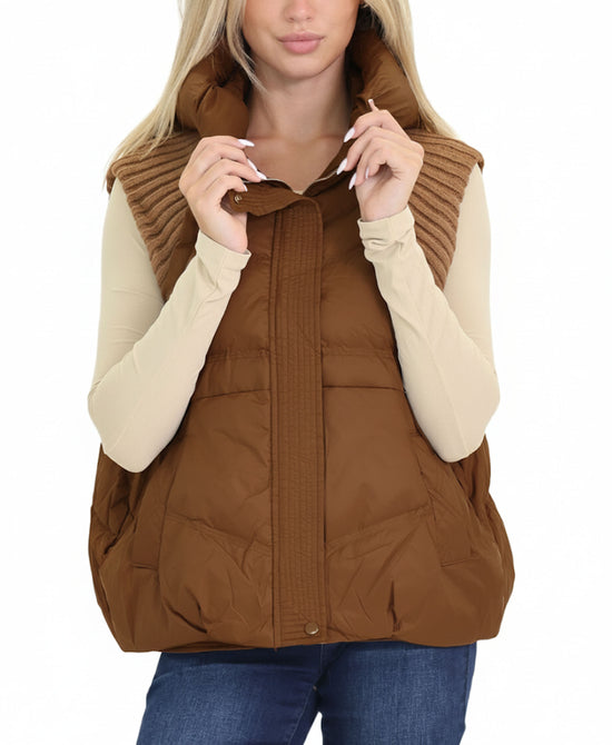 Down Puffer & Knit Combo Vest view