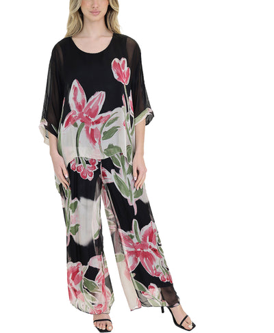 Silk Floral Print Pants image 2