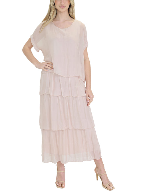 Silk Tiered Maxi Dress view 
