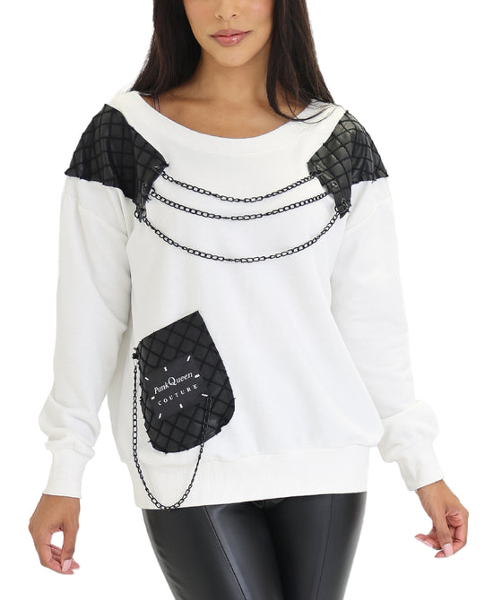 Mixed Media Top w/ Chains view