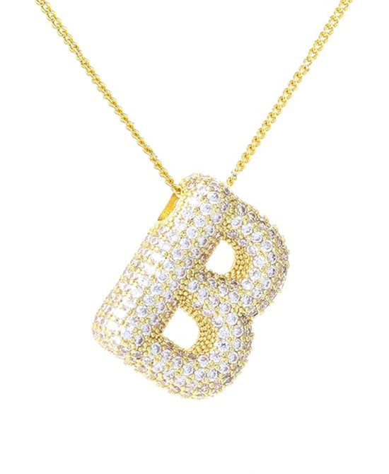 Cubic Zirconia Bubble "B" Necklace view