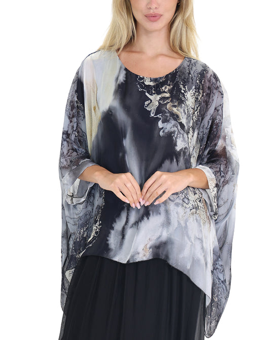 Silk Marble Print Top view