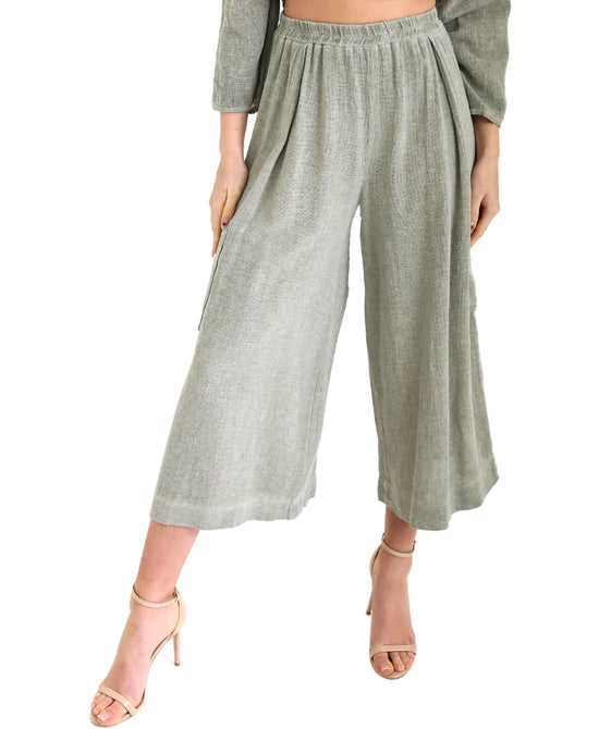 Linen & Cotton Crop Pants view