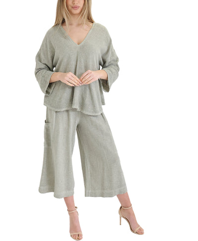 Linen & Cotton Crop Pants image 2