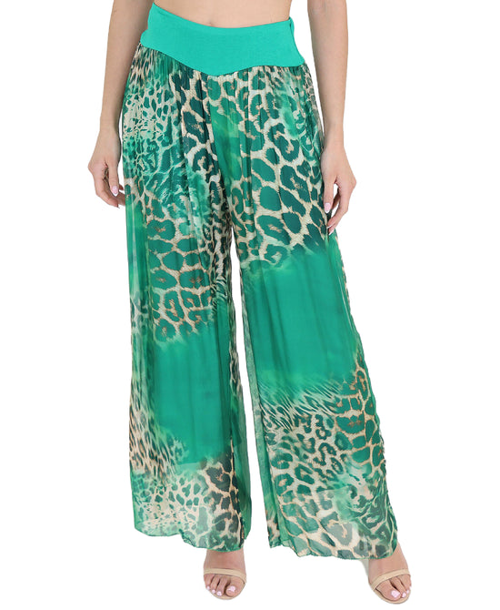 Silk Leopard Print Pants view