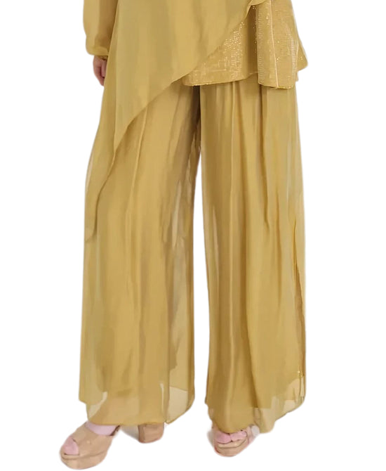 Silk Pants w/ Sequin Underlay view