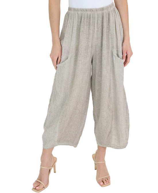 Linen & Cotton Blend Pants view 