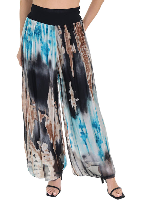 Printed Silk Pants view