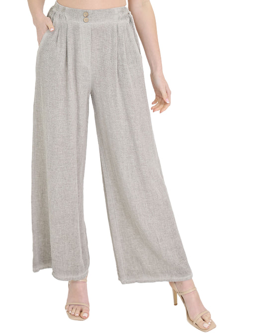 Linen & Cotton Wide Leg Pants view 