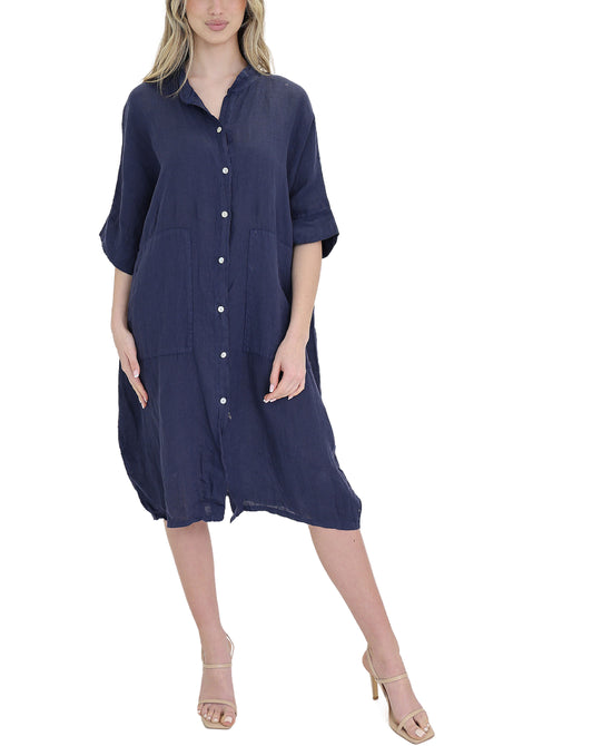 Linen Button Front Dress view 