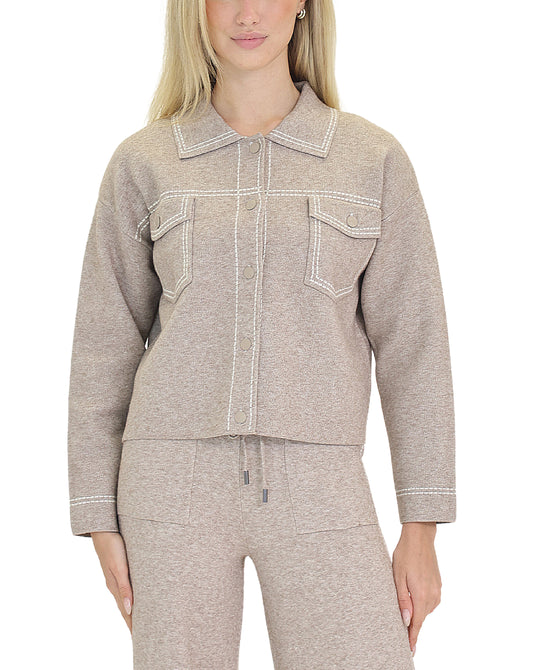 Contrast Trim Knit Jacket view