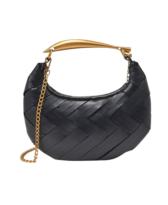 Woven Vegan Leather Crossbody Bag view