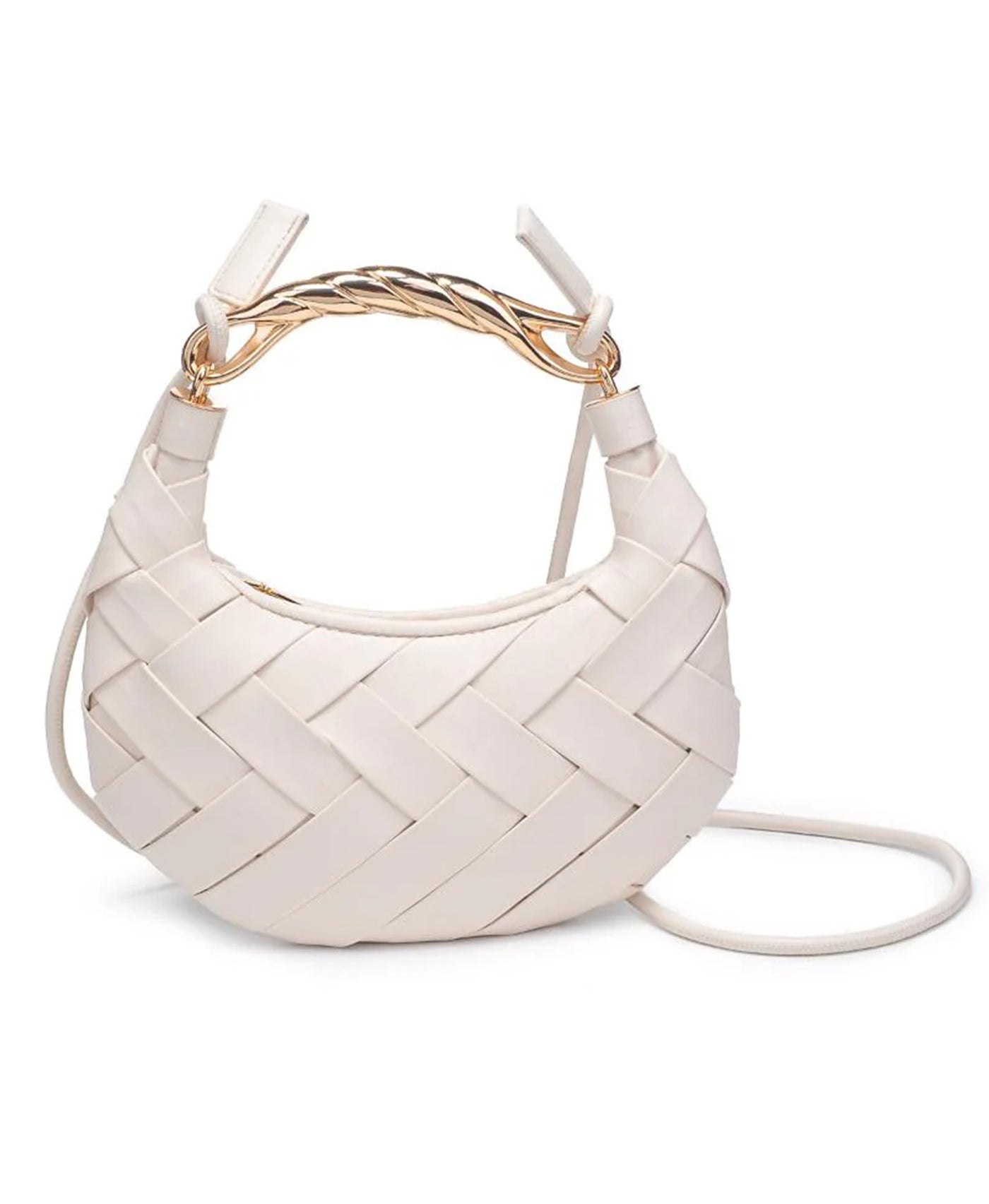 Woven Vegan Leather Crossbody Bag view 1