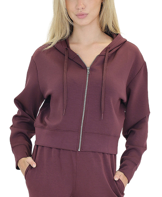 Cloud Fleece Crop Zip Front Hoodie view