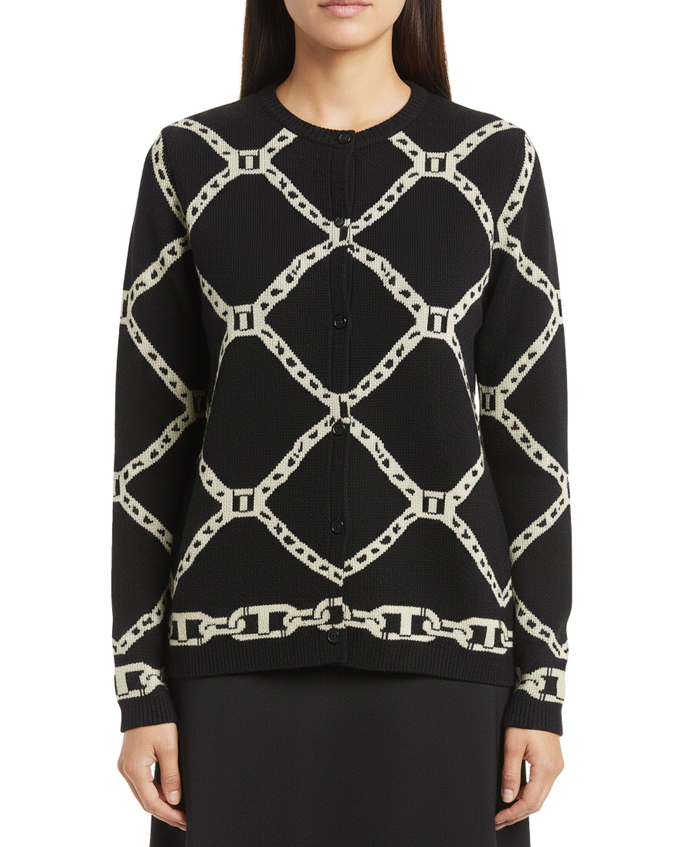 Chain Print Cardigan Sweater view 1