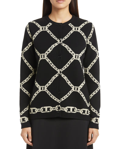 Chain Print Cardigan Sweater image 2