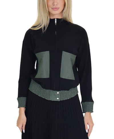 Sweater Jacket w/ Contrast Trim image 1
