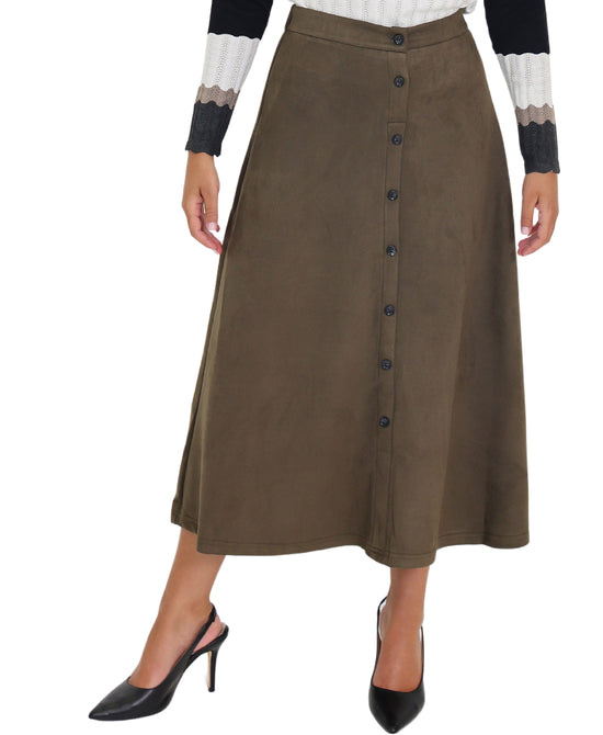 Faux Suede Midi Skirt view