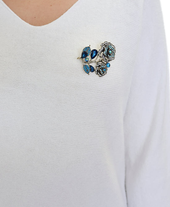 Double Flower Stem Brooch view