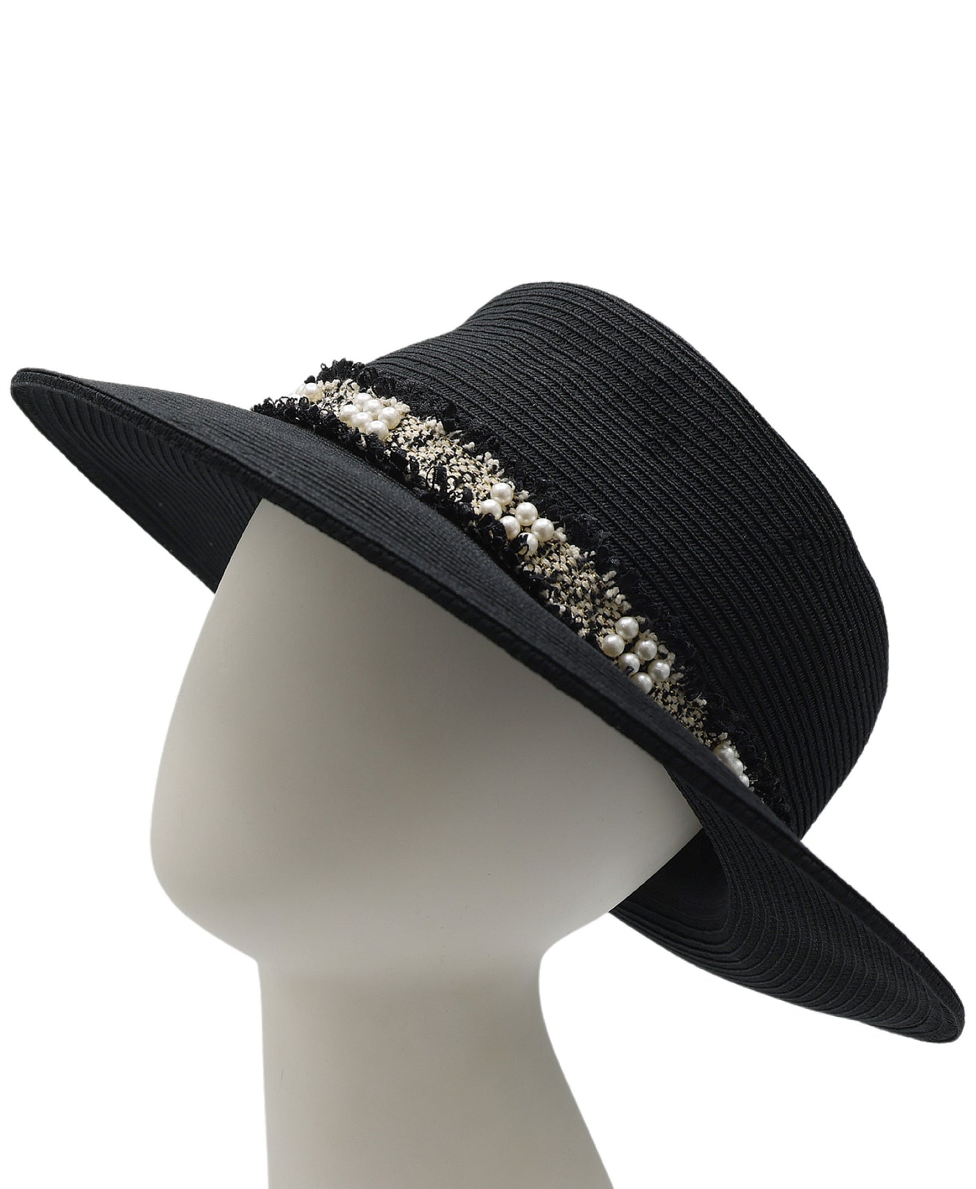 Straw Hat w/ Trim Detail view 1