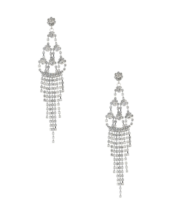 Tiered Rhinestone Drop Earrings view