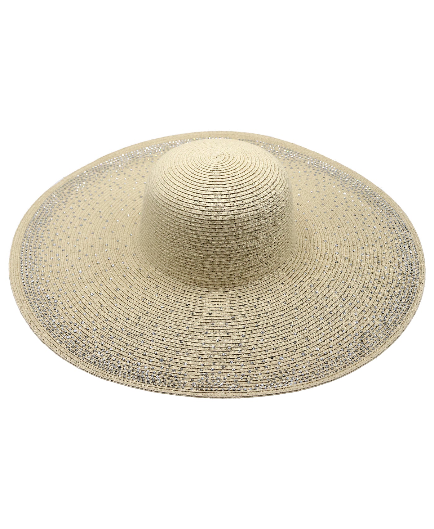 Floppy Straw Hat w/ Rhinestones view 1