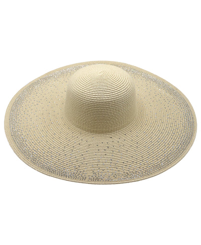 Floppy Straw Hat w/ Rhinestones image 1