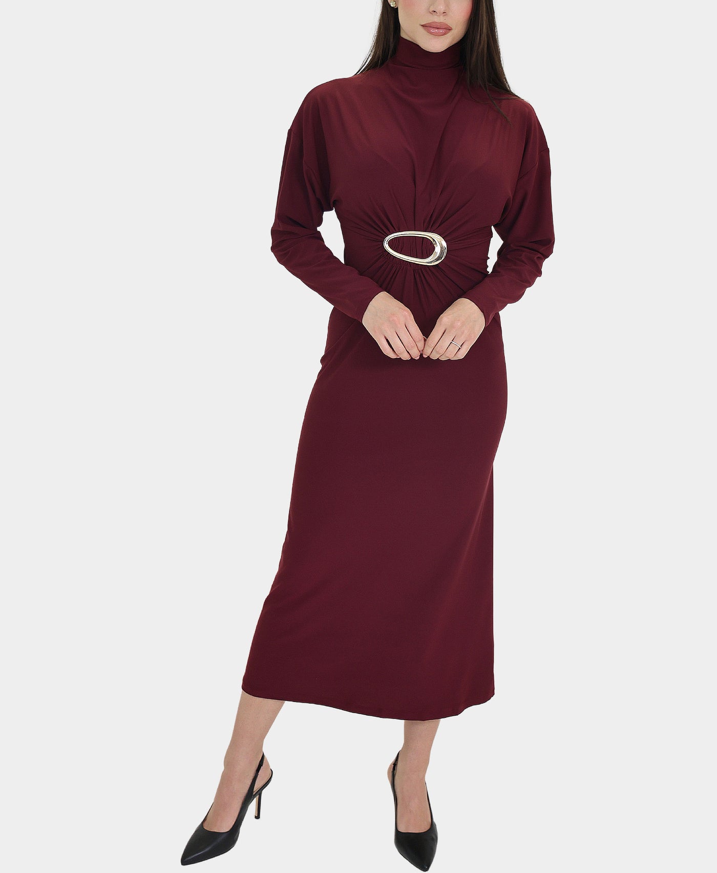 Maxi Dress w/ Gold Oval view 1