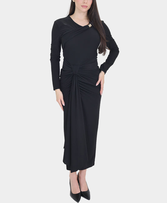 Ruched Maxi Dress w/ Gold Hardware view 