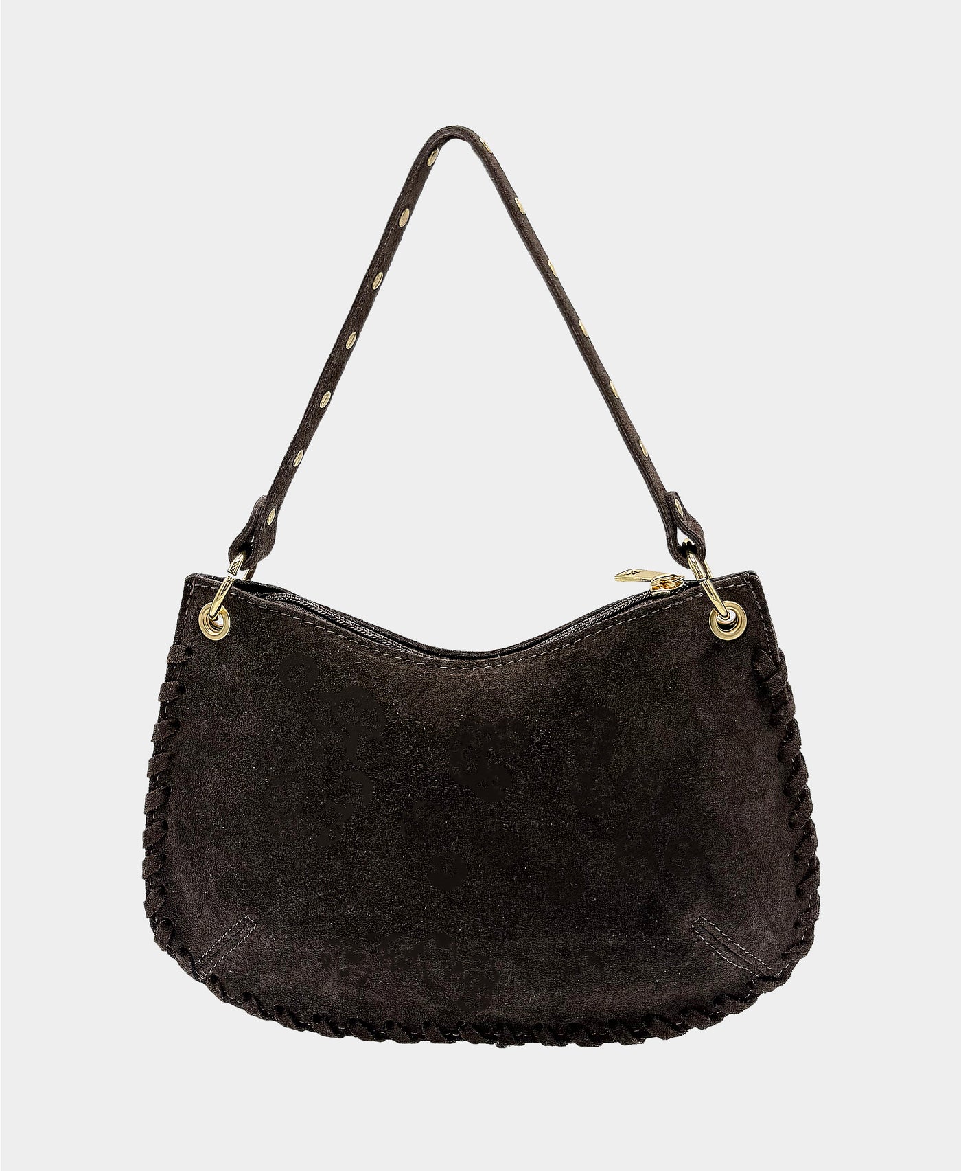 Suede Studded Shoulder Bag view 4