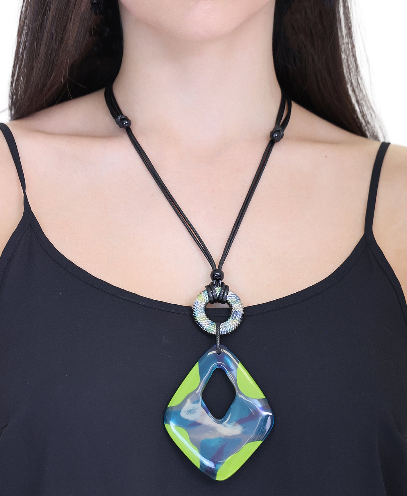Resin Statement Cord Necklace view 1