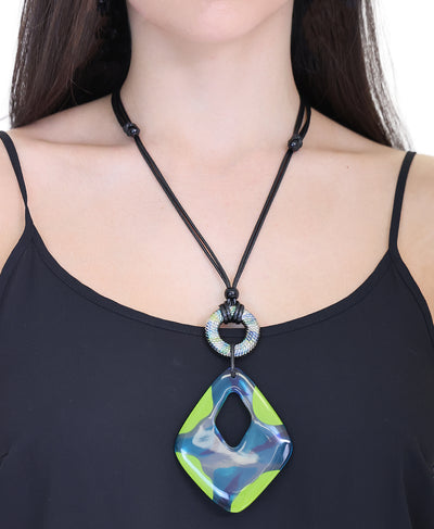 Resin Statement Cord Necklace image 1